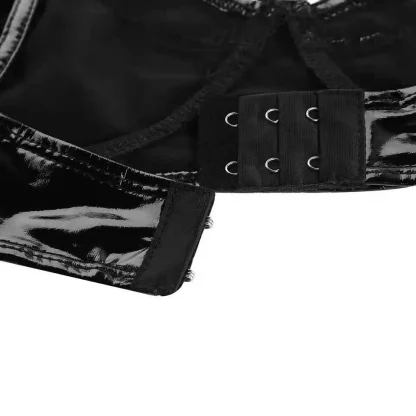Shiny Adjustable Black Bra - Image 6