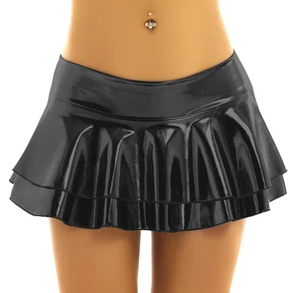 Tiered Black Micro Skirt - Image 4
