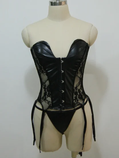 Sexy Sheer Lace Black Corset - Image 6