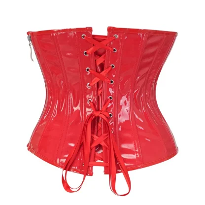 Shiny Black Underbust Corset - Image 6