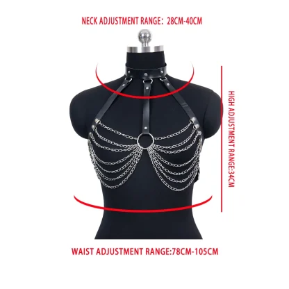 Halter Erotic Chain Black Bra - Image 7