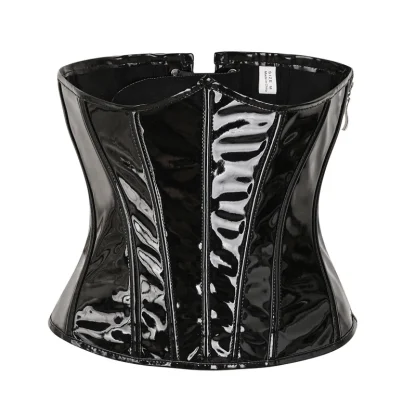 Shiny Black Underbust Corset