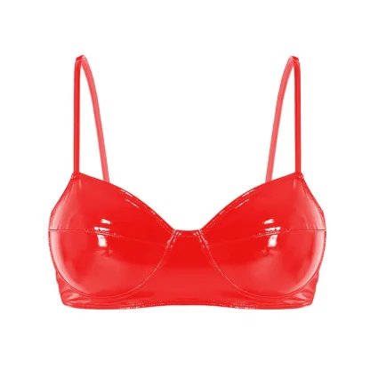 Shiny Adjustable Black Bra - Image 5