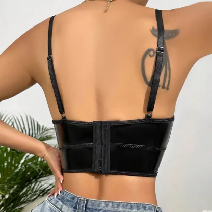 Sexy Glossy Black Bralette - Image 2