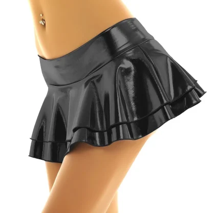 Tiered Black Micro Skirt - Image 2