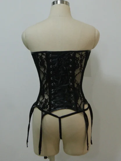Sexy Sheer Lace Black Corset - Image 7