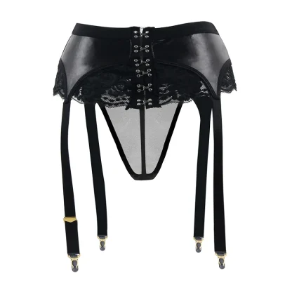 Black Lace Trim Garter Belt - Image 5
