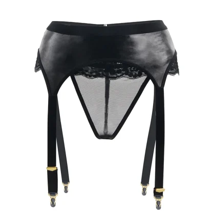 Black Lace Trim Garter Belt - Image 4