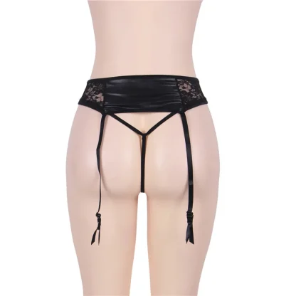 Sheer Lace Black Garter Belt - Image 5