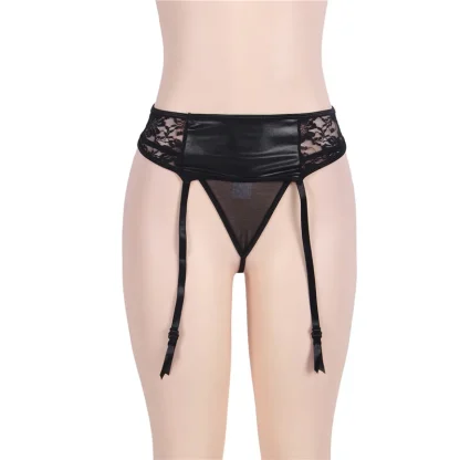 Sheer Lace Black Garter Belt - Image 4