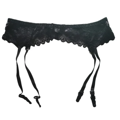 Adjustable Black Garter Belts