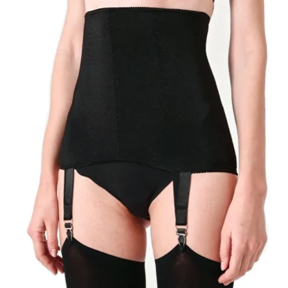 Tummy Control Black Garter Belt