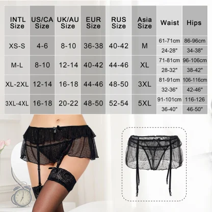 Ruffle Skirt Black Garter Belt - Image 7