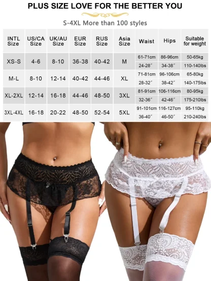 Sexy Black Ruffle Garter Belts - Image 7