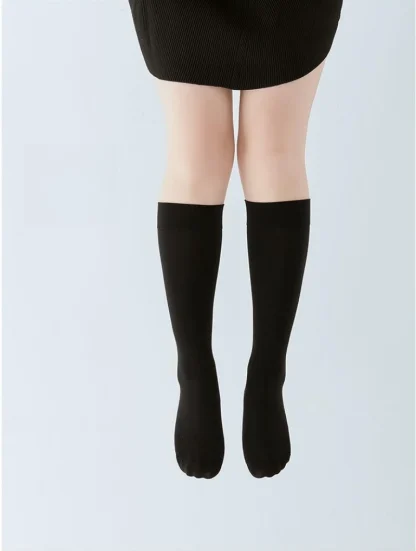 Plus Size Solid Black Thigh-high - Image 3