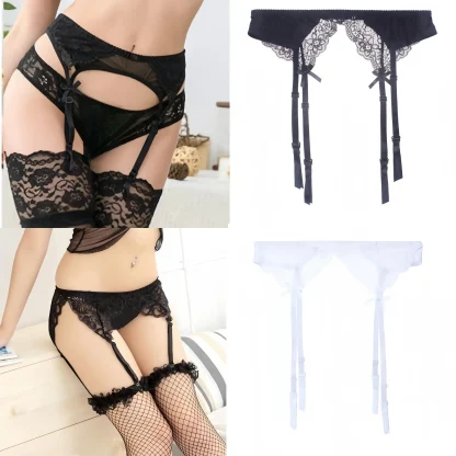 Mini Bowknot Black Garter Belt - Image 2