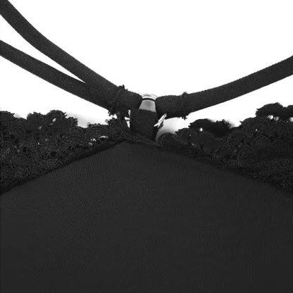 Strappy Black Lace Thong - Image 4