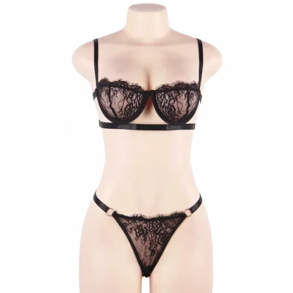 Eyelash Lace Black Lingerie Set - Image 6