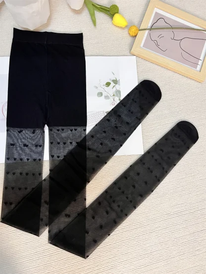 Black Heart Polka Dot Stocking - Image 6