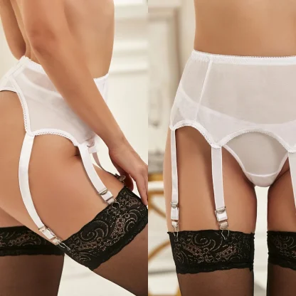 Plus Size Black Mesh Garter Belts - Image 5