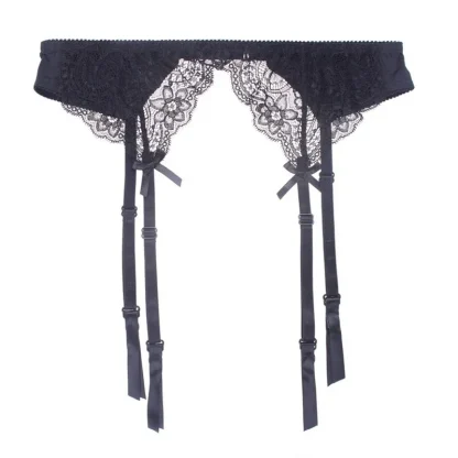 Mini Bowknot Black Garter Belt