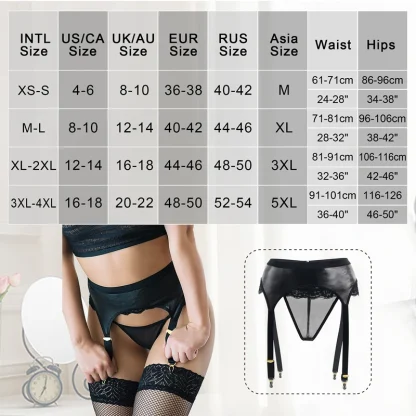 Black Lace Trim Garter Belt - Image 7