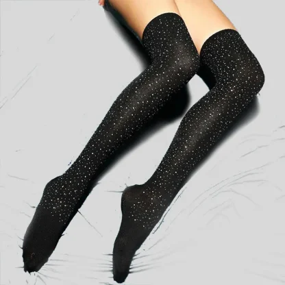 Sparkly Mesh Black Thigh-highs - Image 3