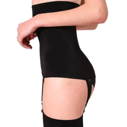 Tummy Control Black Garter Belt - Image 2