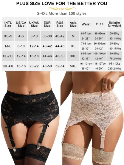 Floral Sheer Lace Garter Belts - Image 7