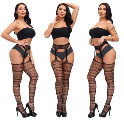 Erotic Suspender Black Stockings - Image 5