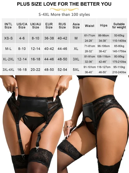Sexy Black Lace Garter Belt - Image 7
