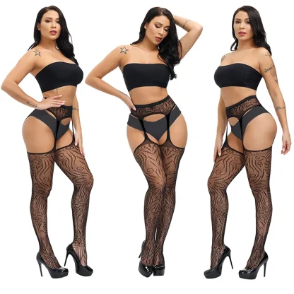 Erotic Suspender Black Stockings - Image 7