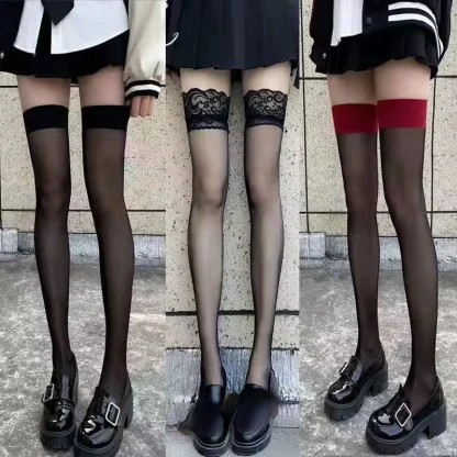 Sexy See-through Black Thigh-highs - Image 6