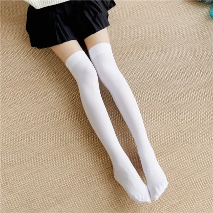 Plus Size Solid Black Thigh-high - Image 4