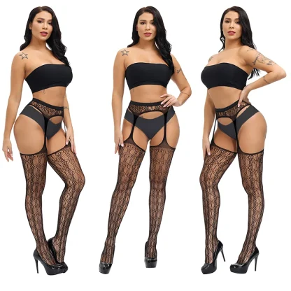 Erotic Suspender Black Stockings - Image 6