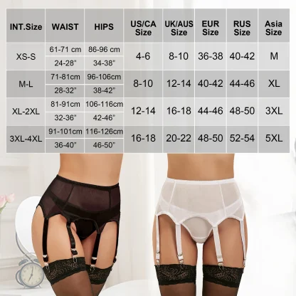 Plus Size Black Mesh Garter Belts - Image 7
