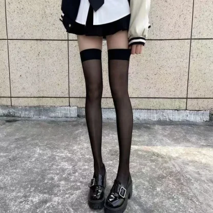 Sexy See-through Black Thigh-highs
