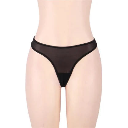 Plus Size Black Mesh Garter Belts - Image 2