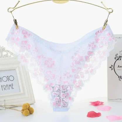 Floral Cheeky Black Panties - Image 6