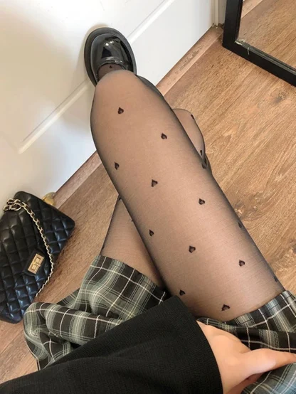 Black Heart Polka Dot Stocking - Image 2
