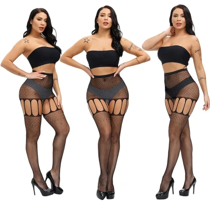 Erotic Suspender Black Stockings - Image 2