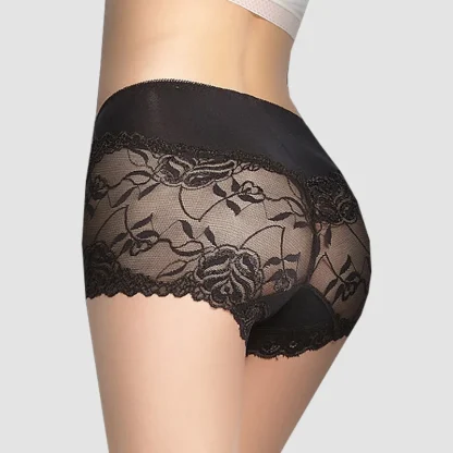 Floral Lace Black Panties - Image 2