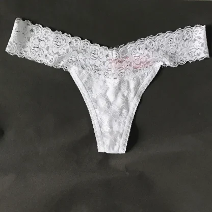 Seamless Black Lace Thongs - Image 2