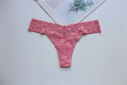 Seamless Black Lace Thongs - Image 4