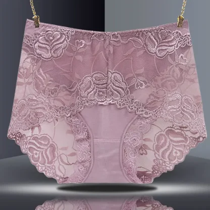 Floral Lace Black Panties - Image 5