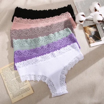 Seamless Lace Trim Panties
