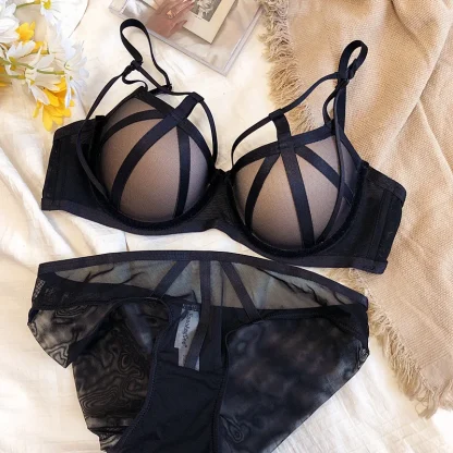 Padded Soft Black Lingerie Set