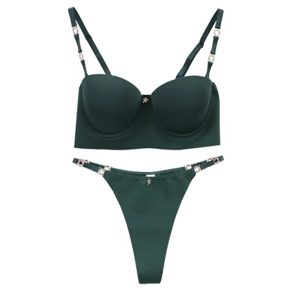 Solid Seamless Lingerie Set - Image 2