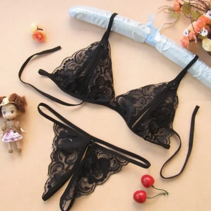 Tie Up Black Lace Lingerie - Image 7