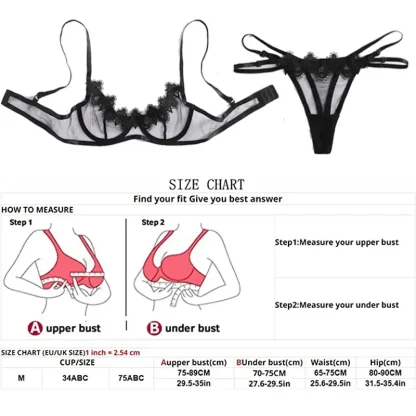 Transparent Black Lace Trim Lingerie - Image 7